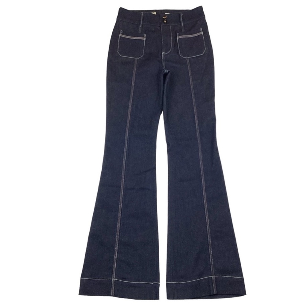Pilcro & Letterpress by Anthropologie Women's Flare Blue Jeans Size 27 - Picture 2 of 7